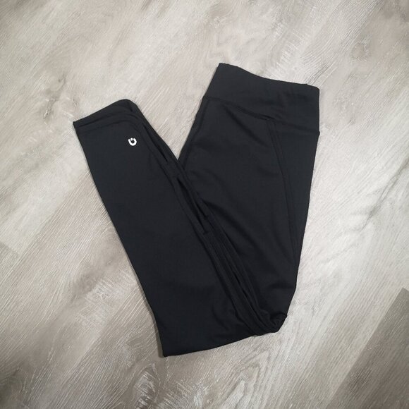 Hyba Ladies Size Medium Ankle Length Black Workout Leggings w/ Cutout Detail - Picture 7 of 11